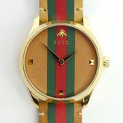  Shop Authentic Gucci G Timeless Quartz Brown Dial Brown Leather Strap Unisex Watch - YA1264077 - Luxxuri