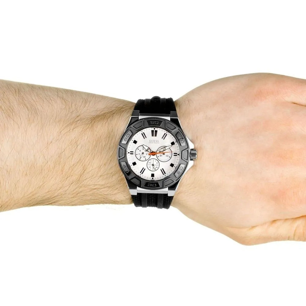  Shop Authentic Guess Force Analog Quartz White Dial Black Rubber Strap Watch For Men - W0674G3 - Luxxuri