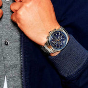  Shop Authentic Armani Exchange Hampton Chronograph Blue Dial Silver Steel Strap Watch For Men - AX2155 - Luxxuri