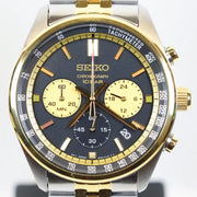 Seiko Sport Chronograph Black Dial Two Tone Steel Strap Watch for Men - SSB430P1