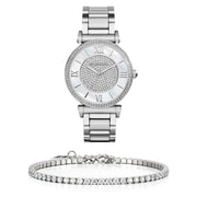  Shop Authentic Michael Kors Catlin Silver Dial Silver Steel Strap Watch for Women - MK3355 - Luxxuri