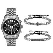  Shop Authentic Michael Kors Lexington Chronograph Black Dial Black Steel Strap Watch For Men - MK8602 - Luxxuri