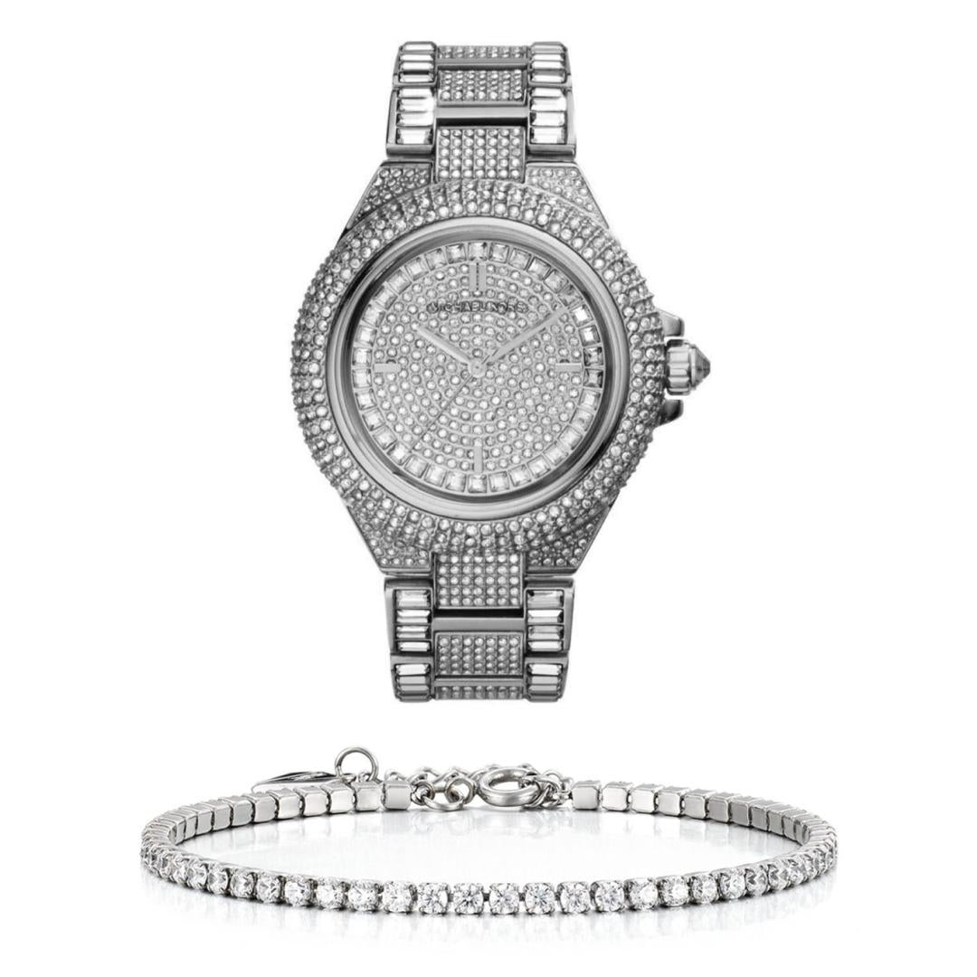  Shop Authentic Michael Kors Camille Crystal Pave Dial Silver Steel Strap Watch for Women - MK5869 - Luxxuri