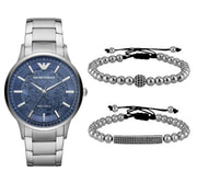  Shop Authentic Emporio Armani Renato Automatic Blue Dial Silver Steel Strap Watch For Men - AR60037 - Luxxuri