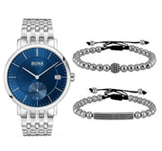  Shop Authentic Hugo Boss Corporal Blue Dial Silver Steel Strap Watch for Men - 1513642 - Luxxuri