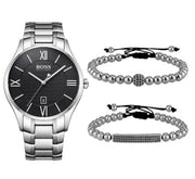  Shop Authentic Hugo Boss Governer Black Dial Silver Steel Strap Watch for Men - 1513488 - Luxxuri