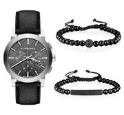  Shop Authentic Burberry The City Grey Dial Black Leather Strap Watch for Men - BU9359 - Luxxuri