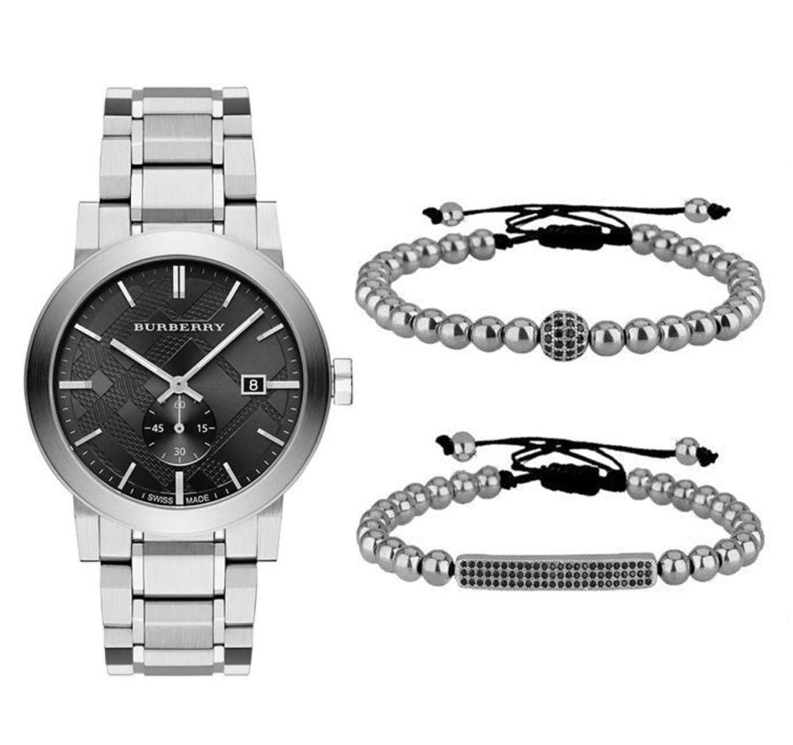  Shop Authentic Burberry The City Black Dial Silver Steel Strap Watch for Men - BU9901 - Luxxuri