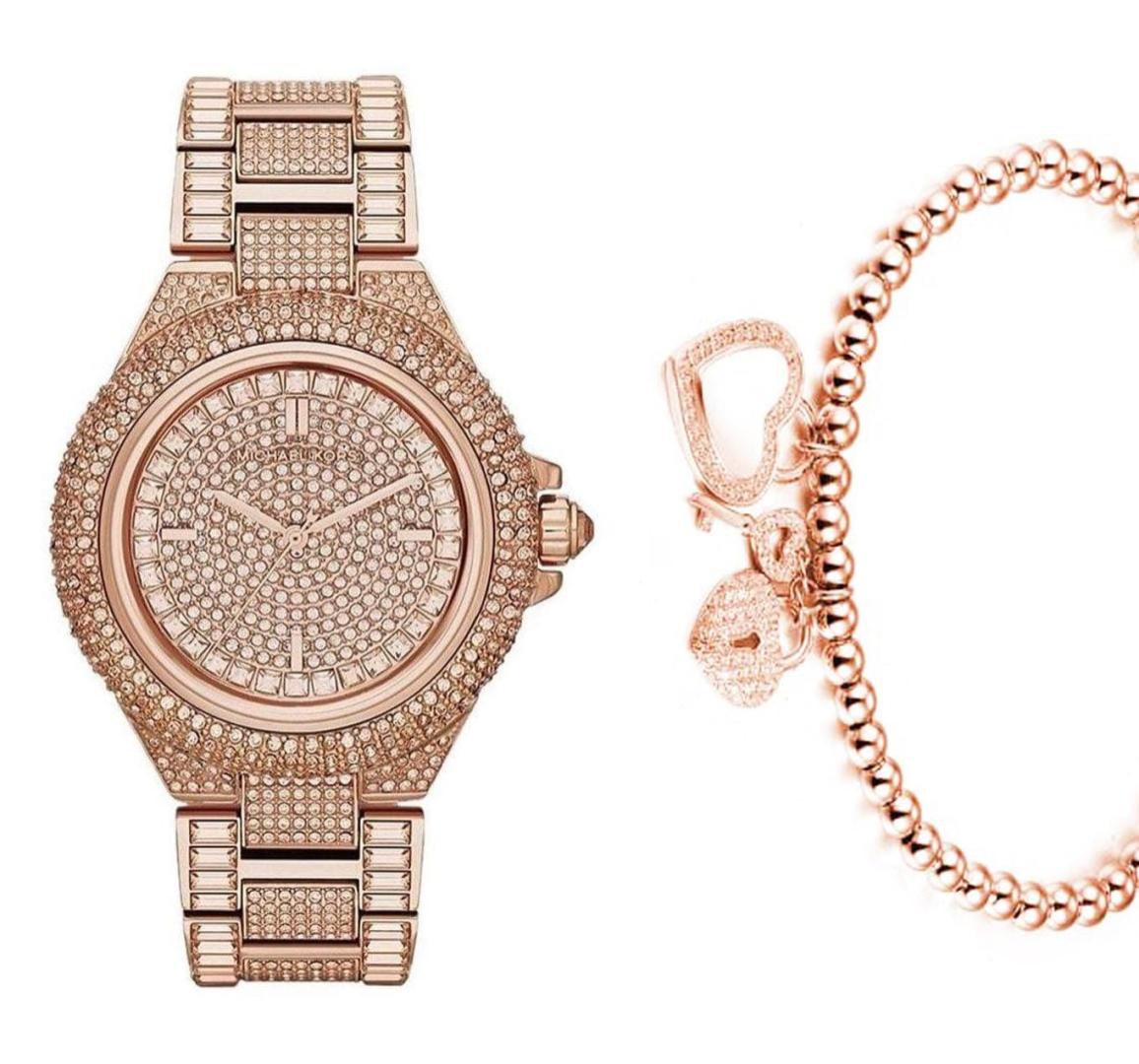  Shop Authentic Michael Kors Camille Crystal Rose Gold Dial Rose Gold Steel Strap Watch for Women - MK5862 - Luxxuri