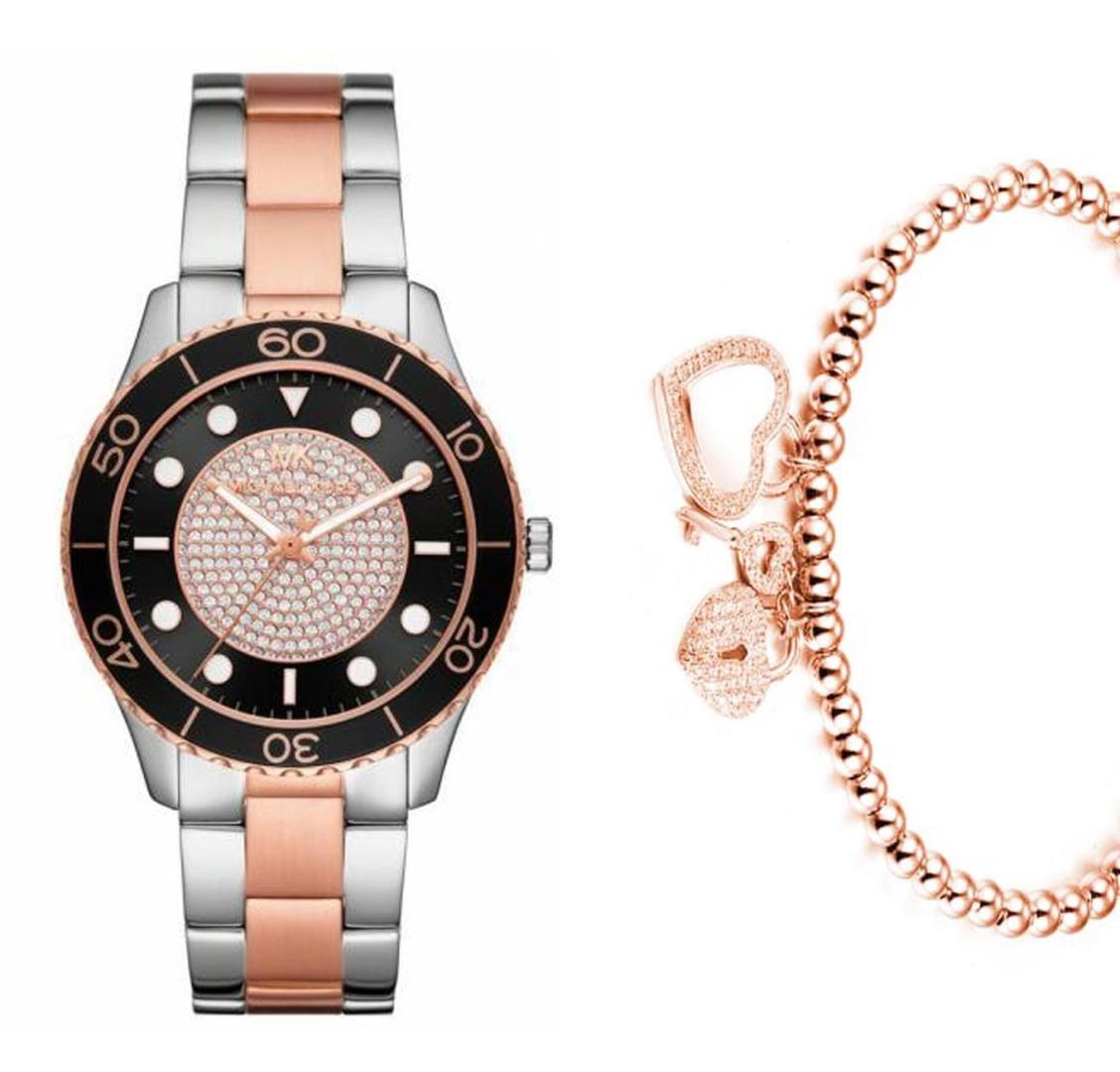  Shop Authentic Michael Kors Runway Quartz Black Dial Two Tone Steel Strap Watch For Women - MK6960 - Luxxuri