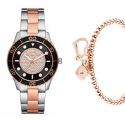  Shop Authentic Michael Kors Runway Quartz Black Dial Two Tone Steel Strap Watch For Women - MK6960 - Luxxuri