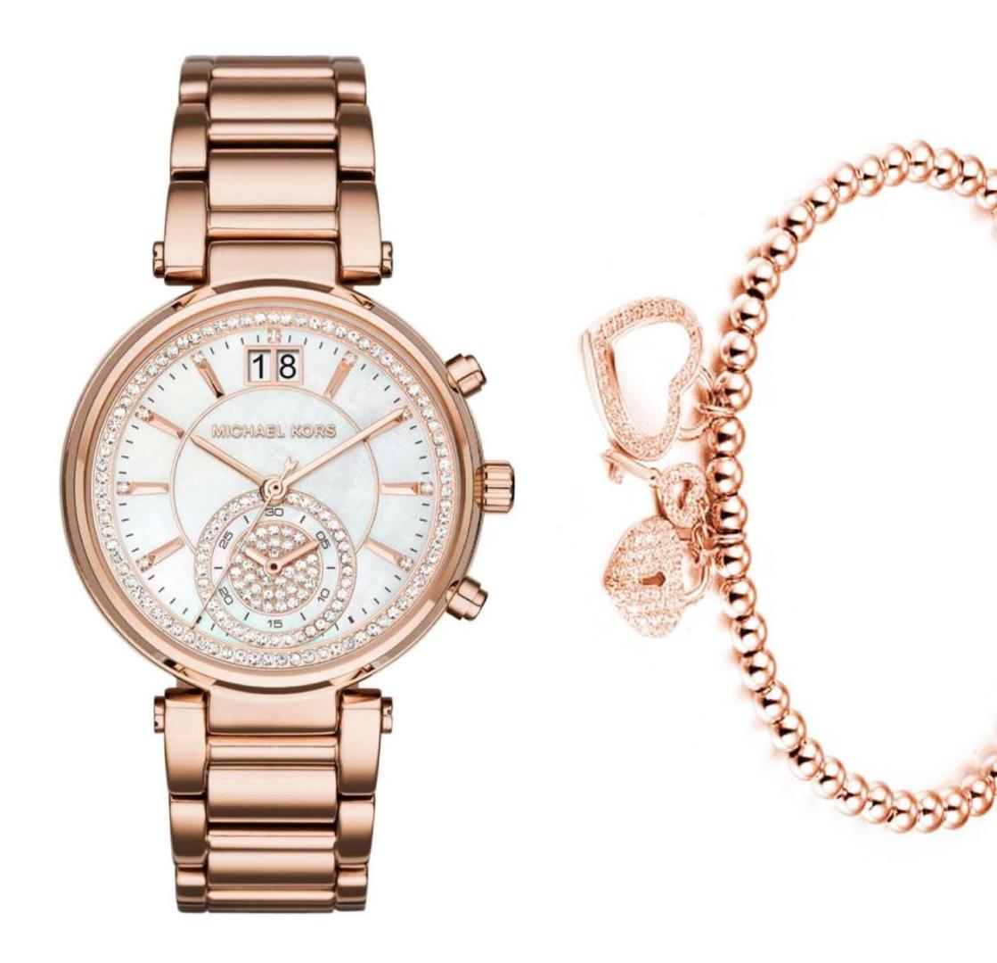  Shop Authentic Michael Kors Sawyer Mother of Pearl White Dial Rose Gold Steel Strap Watch for Women - MK6282 - Luxxuri