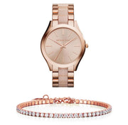  Shop Authentic Michael Kors Slim Runway Rose Gold Dial Two Tone Steel Strap Watch for Women - MK4294 - Luxxuri