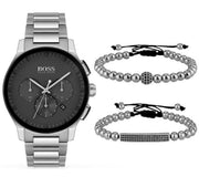  Shop Authentic Hugo Boss Peak Black Dial Silver Steel Strap Watch for Men - 1513762 - Luxxuri