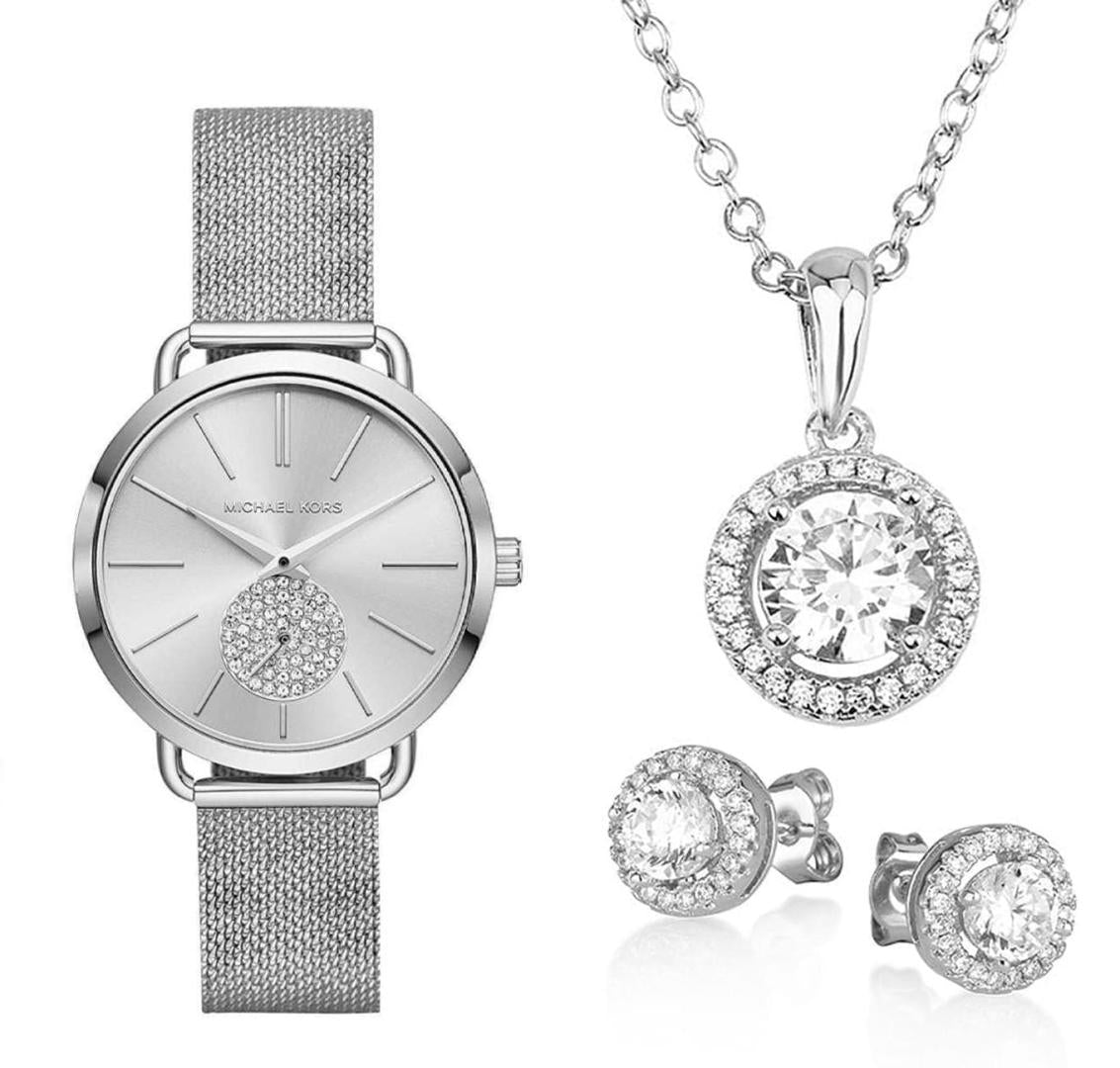  Shop Authentic Michael Kors Portia Silver Dial Silver Mesh Bracelet Watch for Women - MK3843 - Luxxuri