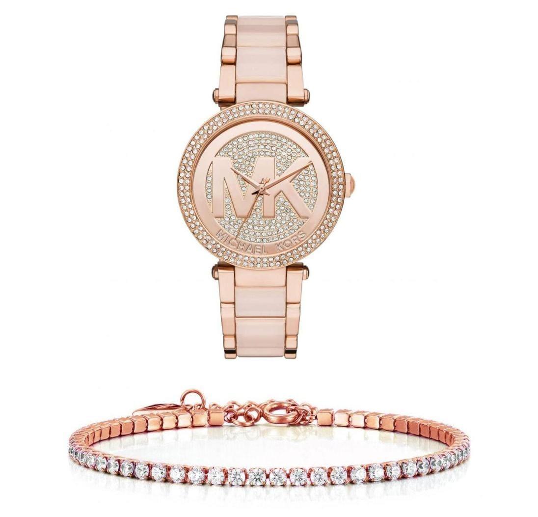  Shop Authentic Michael Kors Parker Pink Dial Pink Steel Strap Watch for Women - MK6176 - Luxxuri