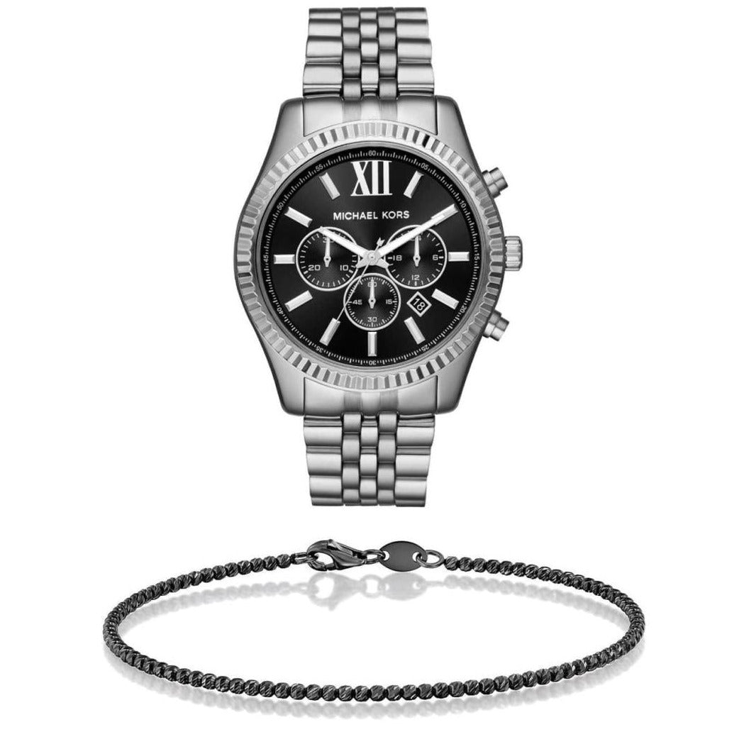  Shop Authentic Michael Kors Lexington Chronograph Black Dial Black Steel Strap Watch For Men - MK8602 - Luxxuri