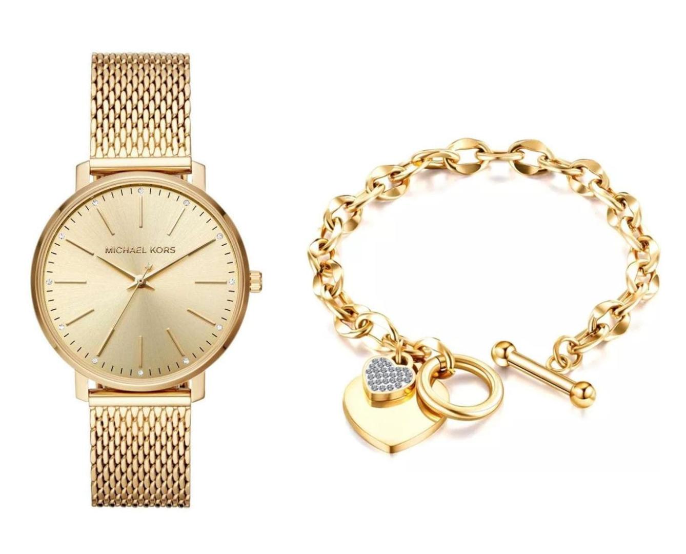  Shop Authentic Michael Kors Pyper Quartz Gold Dial Gold Mesh Strap Watch For Women - MK4339 - Luxxuri