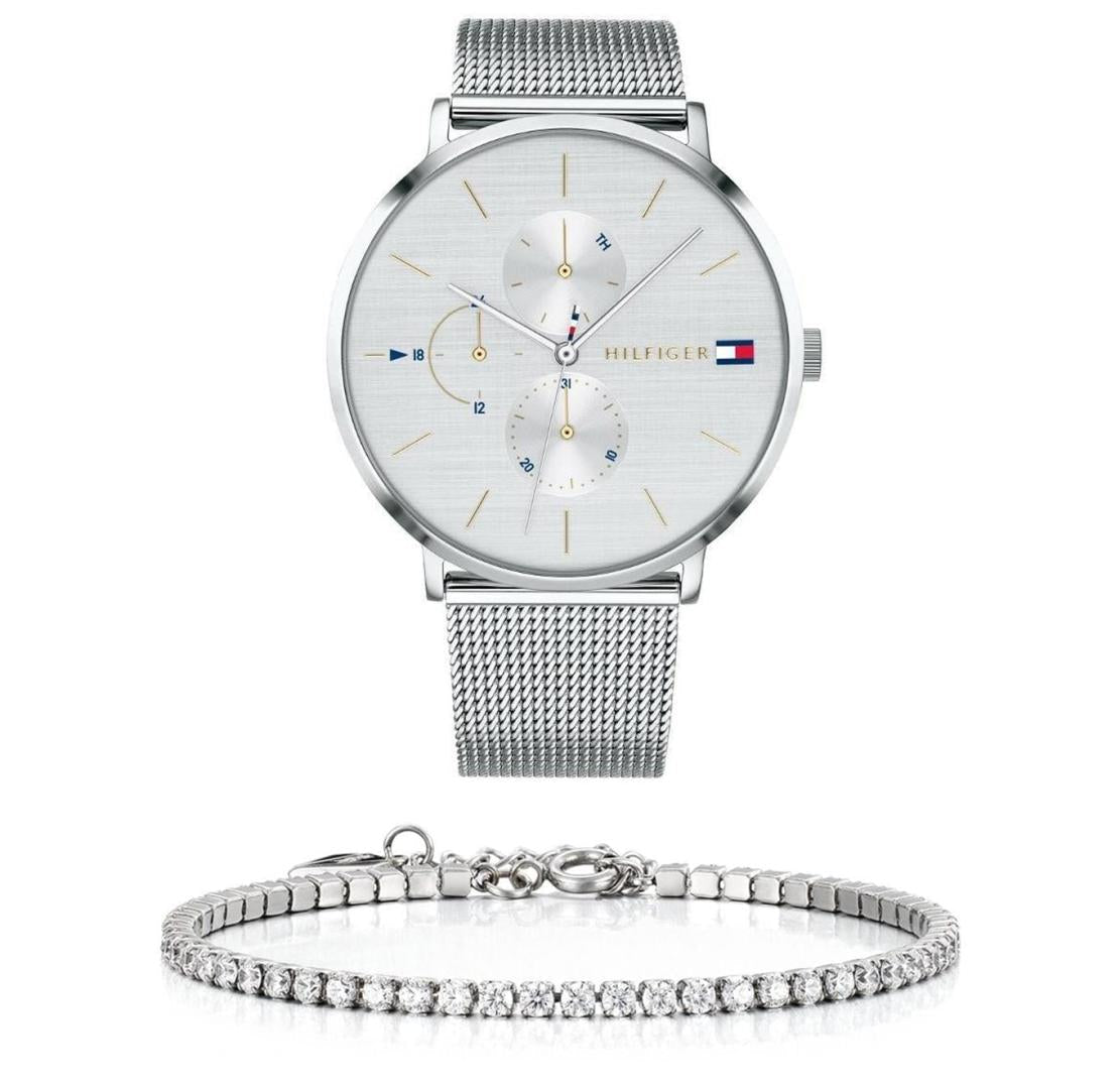  Shop Authentic Tommy Hilfiger Jenna Quartz Silver Dial Silver Mesh Bracelet Watch For Women - 1781942 - Luxxuri