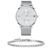  Shop Authentic Tommy Hilfiger Jenna Quartz Silver Dial Silver Mesh Bracelet Watch For Women - 1781942 - Luxxuri