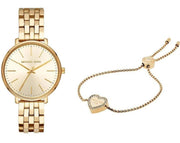  Shop Authentic Michael Kors Pyper Quartz Gold Dial Gold Steel Strap Watch For Women - MK3898 - Luxxuri