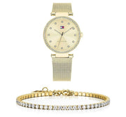  Shop Authentic Tommy Hilfiger Lynn Quartz Gold Dial Gold Mesh Bracelet Watch For Women - 1781864 - Luxxuri