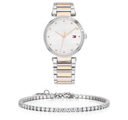  Shop Authentic Tommy Hilfiger Lynn Quartz White Dial Two Tone Steel Strap Watch For Women - 1782236 - Luxxuri