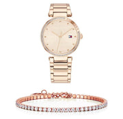  Shop Authentic Tommy Hilfiger Lynn Quartz Rose Gold Dial Rose Gold Steel Strap Watch For Women - 1782237 - Luxxuri