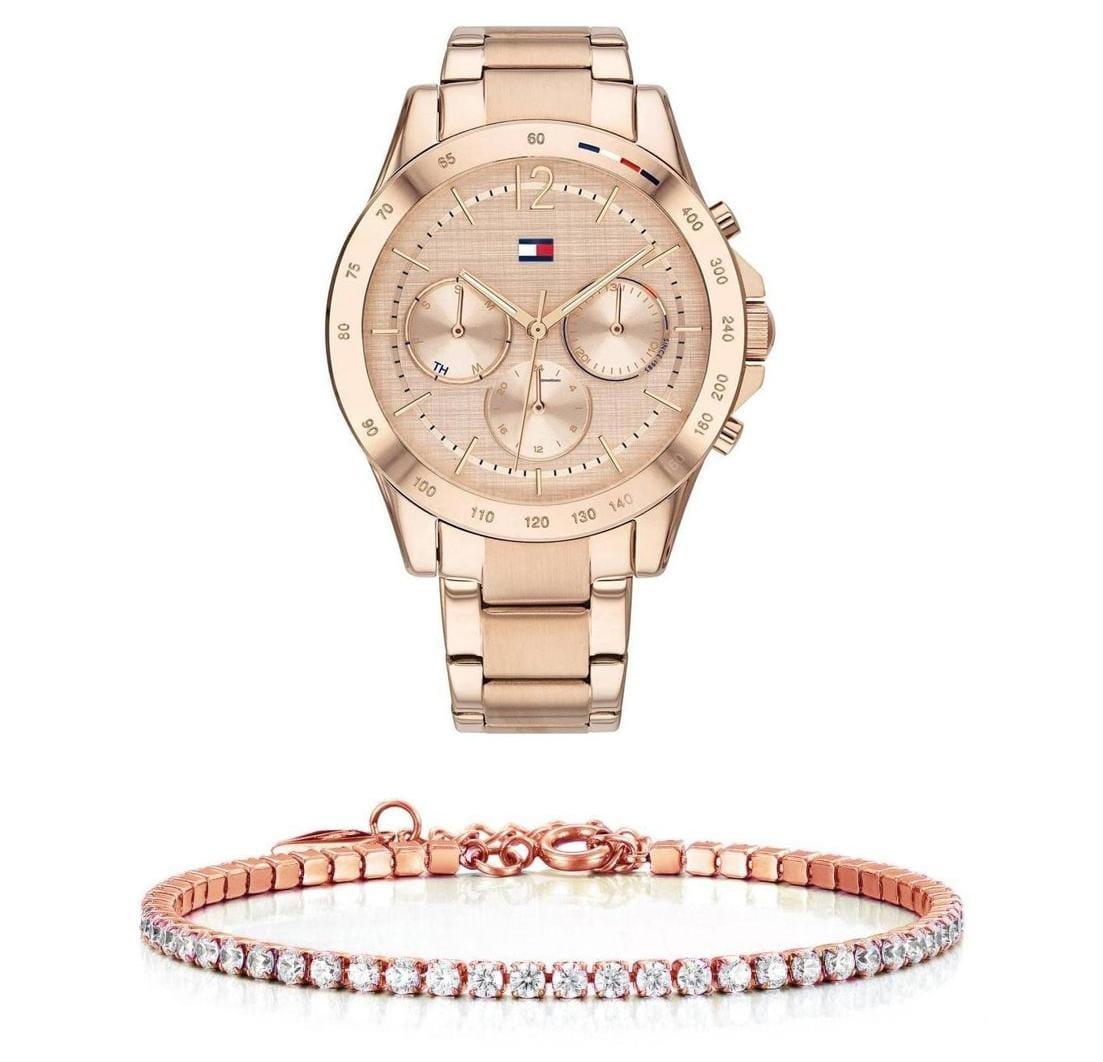  Shop Authentic Tommy Hilfiger Haven Chronograph Rose Gold Dial Rose Gold Steel Strap Watch For Women - 1782197 - Luxxuri