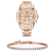  Shop Authentic Tommy Hilfiger Haven Chronograph Rose Gold Dial Rose Gold Steel Strap Watch For Women - 1782197 - Luxxuri