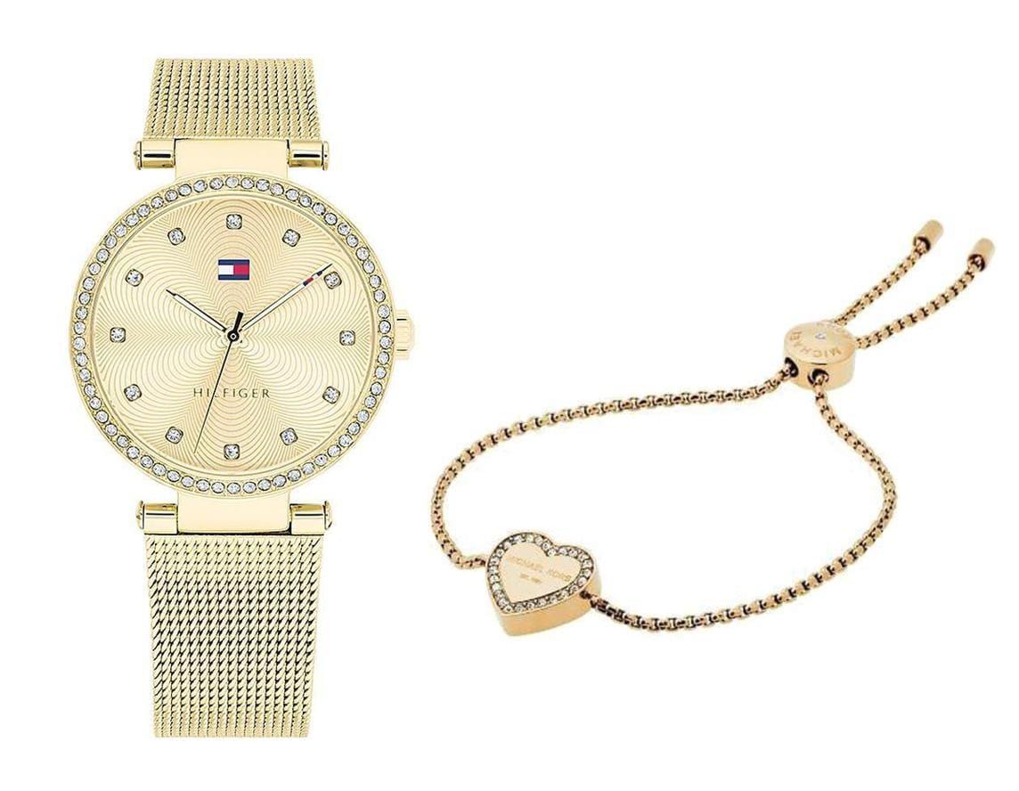  Shop Authentic Tommy Hilfiger Lynn Quartz Gold Dial Gold Mesh Bracelet Watch For Women - 1781864 - Luxxuri