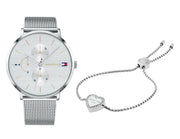 Shop Authentic Tommy Hilfiger Jenna Quartz Silver Dial Silver Mesh Bracelet Watch For Women - 1781942 - Luxxuri