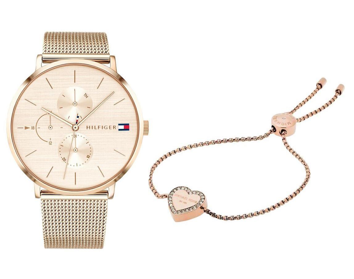  Shop Authentic Tommy Hilfiger Jenna Quartz Rose Gold Dial Rose Gold Mesh Bracelet Watch For Women - 1781944 - Luxxuri