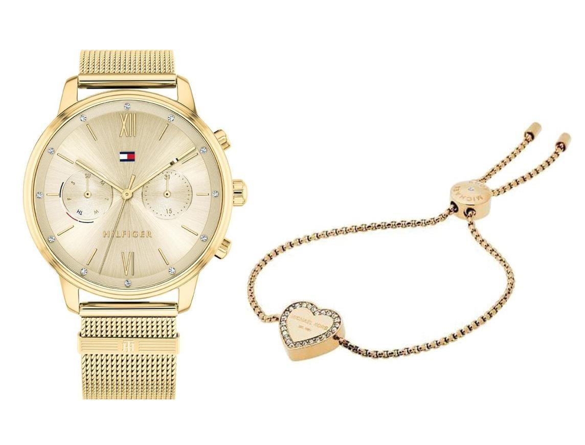  Shop Authentic Tommy Hilfiger Blake Quartz Gold Dial Gold Mesh Bracelet Watch for Women - 1782302 - Luxxuri