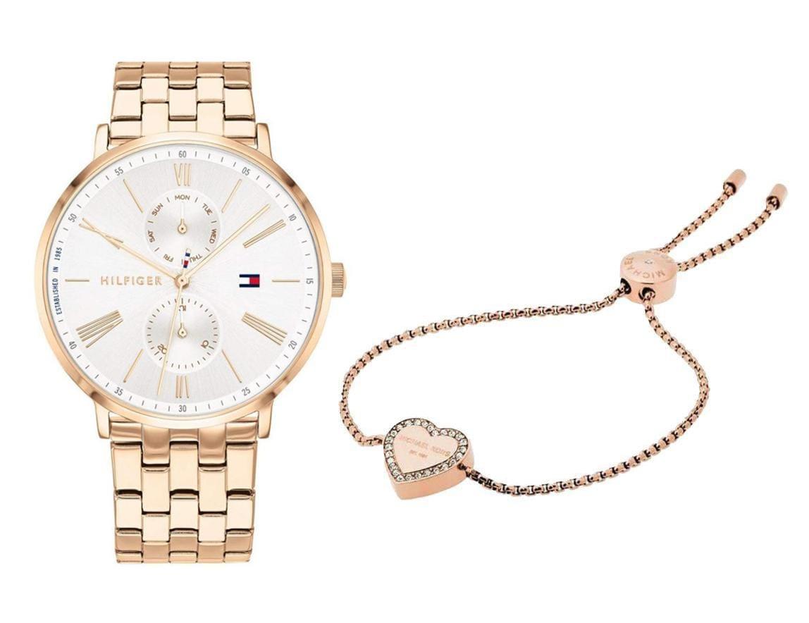  Shop Authentic Tommy Hilfiger Jenna Quartz White Dial Rose Gold Steel Strap Watch for Women - 1782070 - Luxxuri