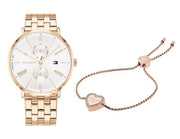  Shop Authentic Tommy Hilfiger Jenna Quartz White Dial Rose Gold Steel Strap Watch for Women - 1782070 - Luxxuri