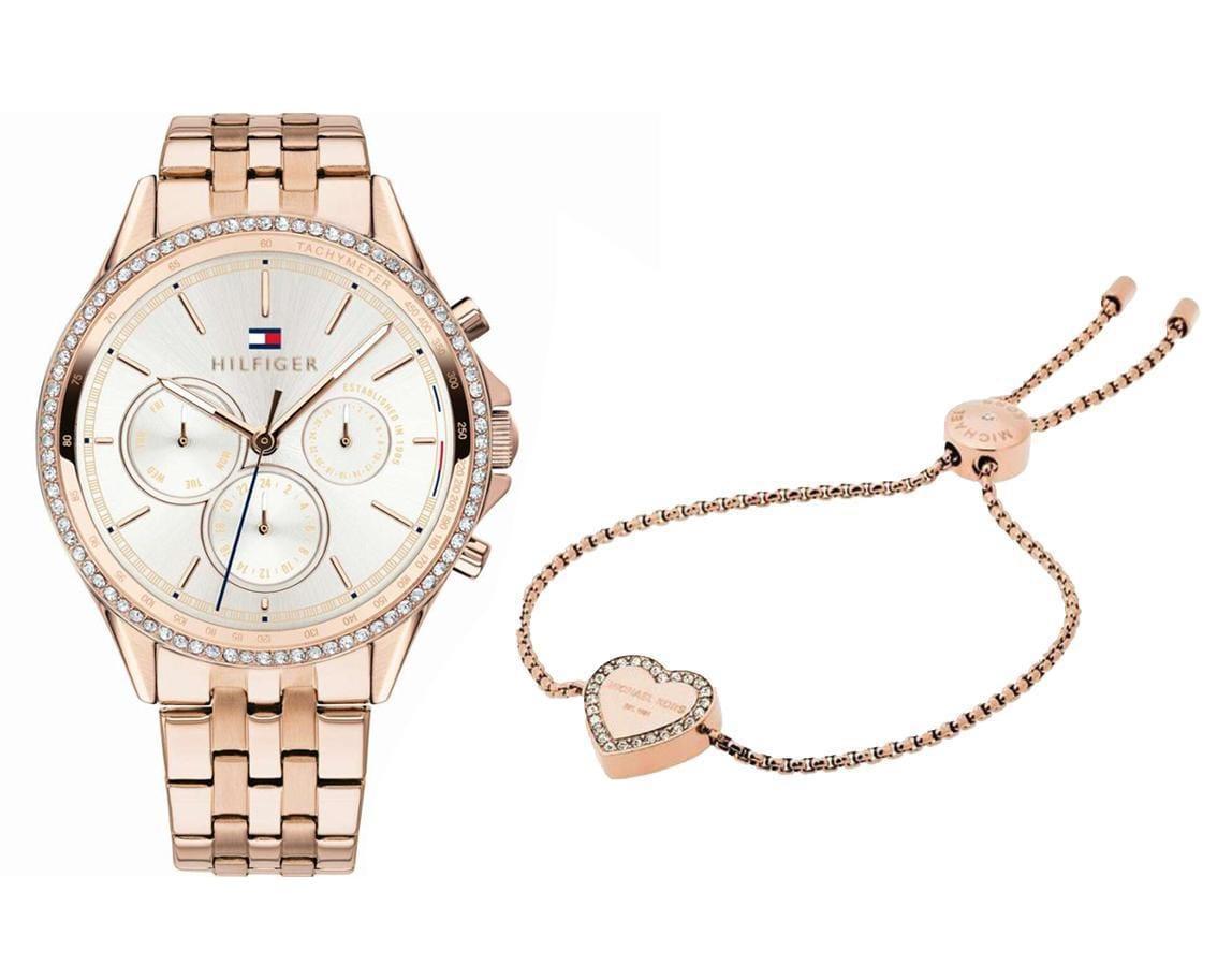  Shop Authentic Tommy Hilfiger Ari Diamonds Silver Dial Rose Gold Steel Strap Watch for Women - 1781978 - Luxxuri