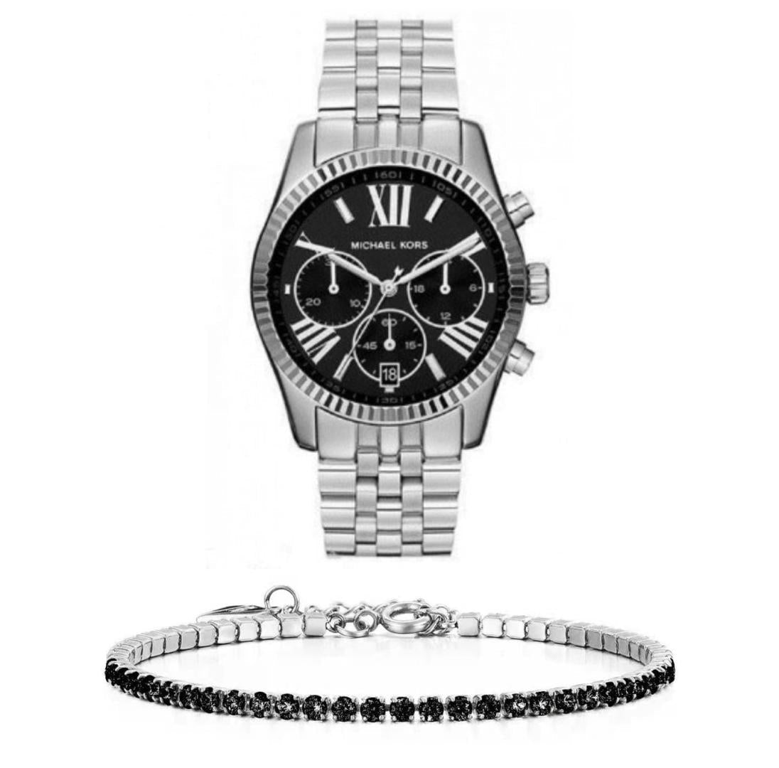  Shop Authentic Michael Kors Runway Chronograph Black Dial Silver Steel Strap Watch For Women - MK5708 - Luxxuri