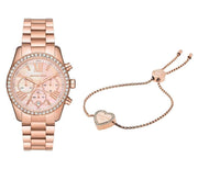  Shop Authentic Michael Kors Lexington Chronograph Rose Gold Dial Rose Gold Steel Strap Watch for Women - MK7242 - Luxxuri