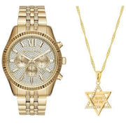  Shop Authentic Michael Kors Lexington Chronograph Gold Dial Gold Steel Strap Watch For Men - MK8579 - Luxxuri