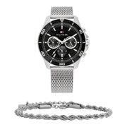  Shop Authentic Tommy Hilfiger Jordan Chronograph Black Dial Silver Mesh Strap Watch For Men - 1792092 - Luxxuri