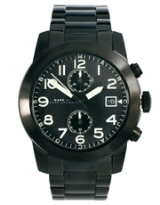 Shop Authentic Marc Jacobs Larry Chronograph Black Dial Black Steel Strap Watch for Men - MBM5052 - Luxxuri