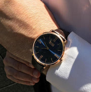  Shop Authentic Hugo Boss Jackson Blue Dial Black Leather Strap Watch for Men - 1513371 - Luxxuri