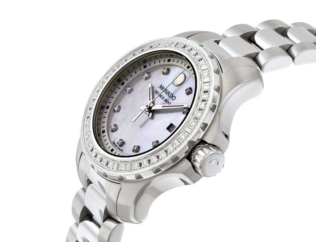  Shop Authentic Movado Series 800 29mm Mother of Pearl Dial Diamond Watch For Women - 2600120 - Luxxuri