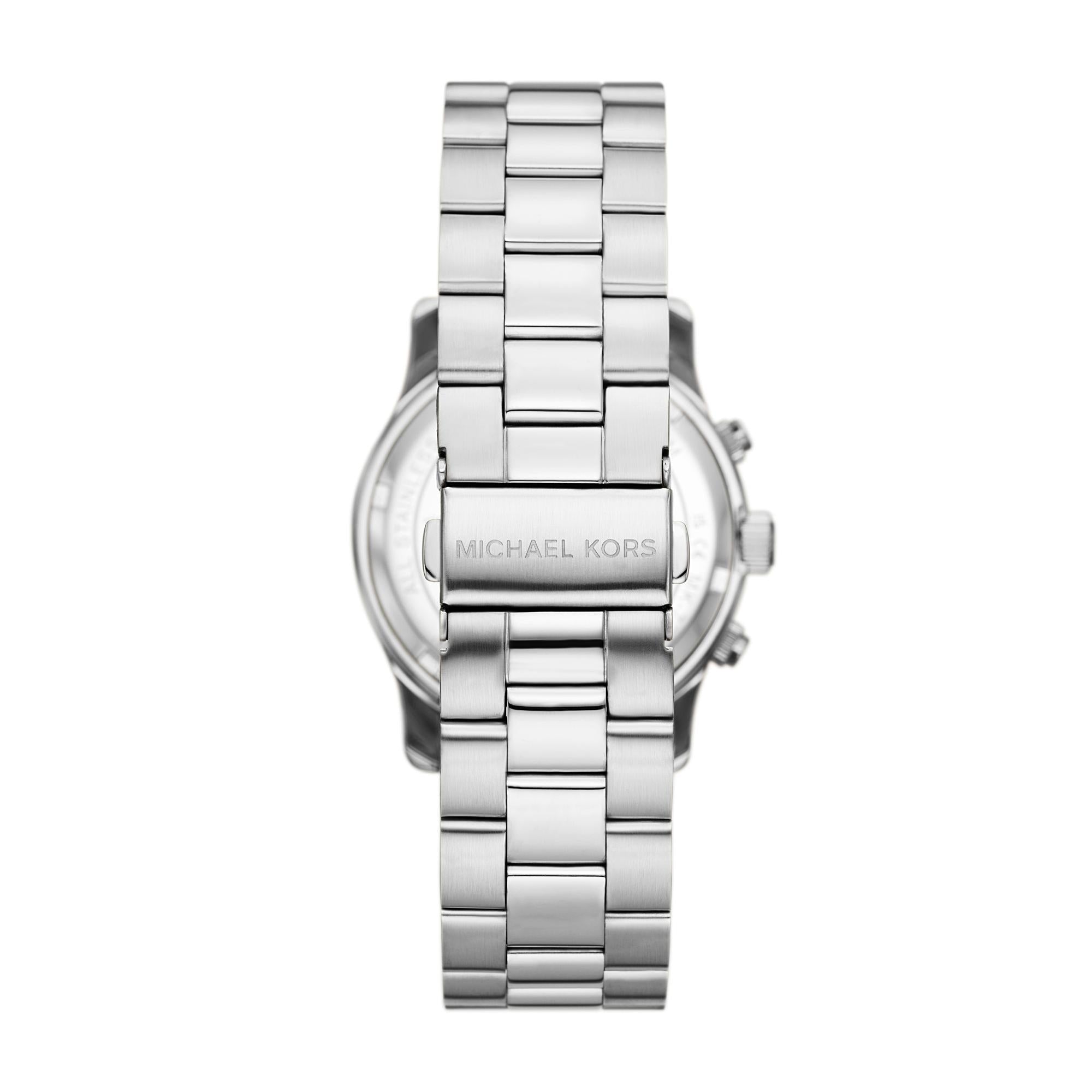  Shop Authentic Michael Kors Runway Three-Hand Silver Dial Silver Steel Strap Watch for Women - MK7474 - Luxxuri