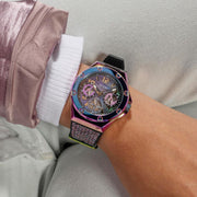  Shop Authentic Guess Multifunction Analog Purple Dial Black Rubber Strap Watch For Women - GW0620L4 - Luxxuri