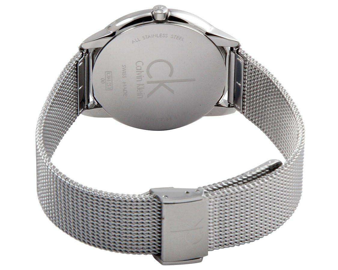  Shop Authentic Calvin Klein Minimal SIlver Dial Silver Mesh Bracelet Watch for Women - K3M221Y6 - Luxxuri