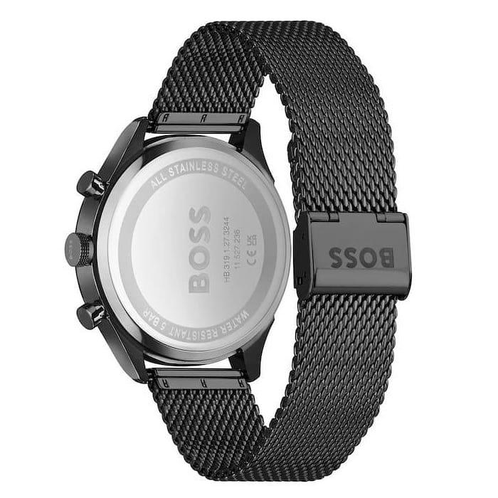  Shop Authentic Hugo Boss Gregor Chronograph Black Dial Black Mesh Bracelet Watch For Men - 1514065 - Luxxuri
