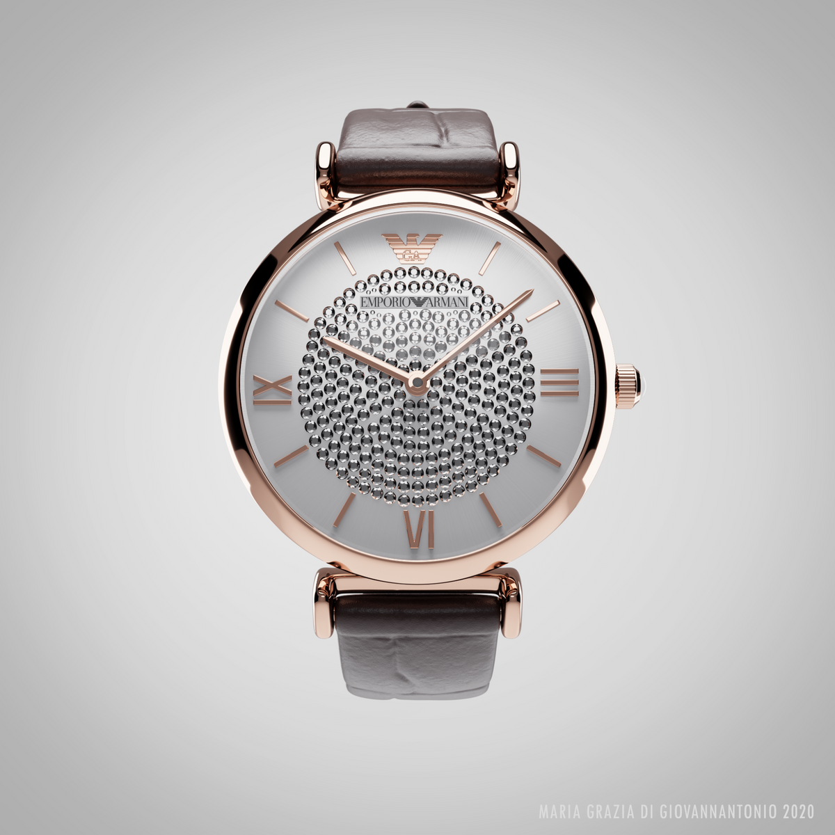  Shop Authentic Emporio Armani Gianni T-Bar Silver Dial Brown Leather Strap Watch For Women - AR11269 - Luxxuri