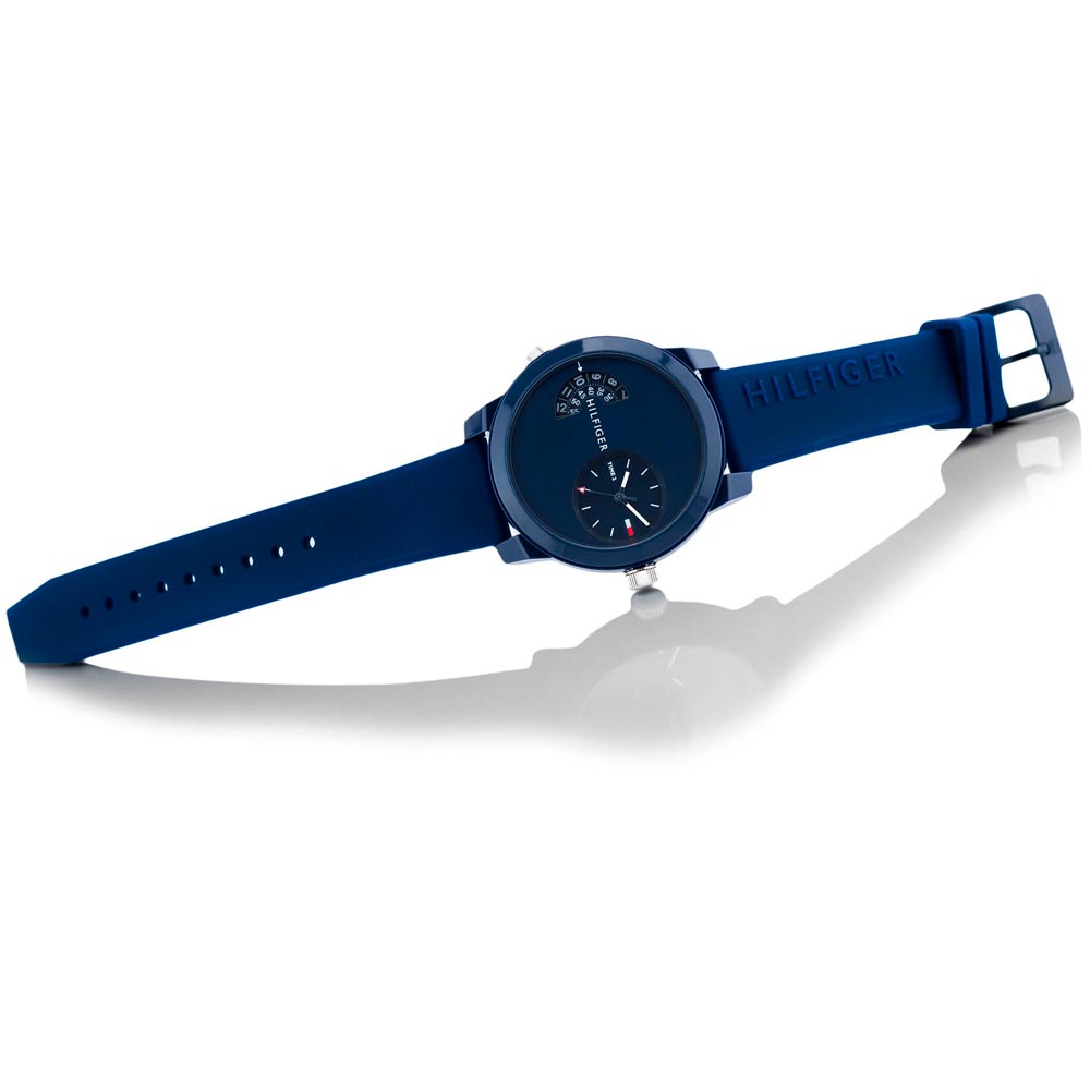  Shop Authentic Tommy Hilfiger Denim Blue Dial Blue Rubber Strap Watch for Men - 1791556 - Luxxuri